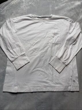 Athleta White Long-Sleeve Pocket Tee